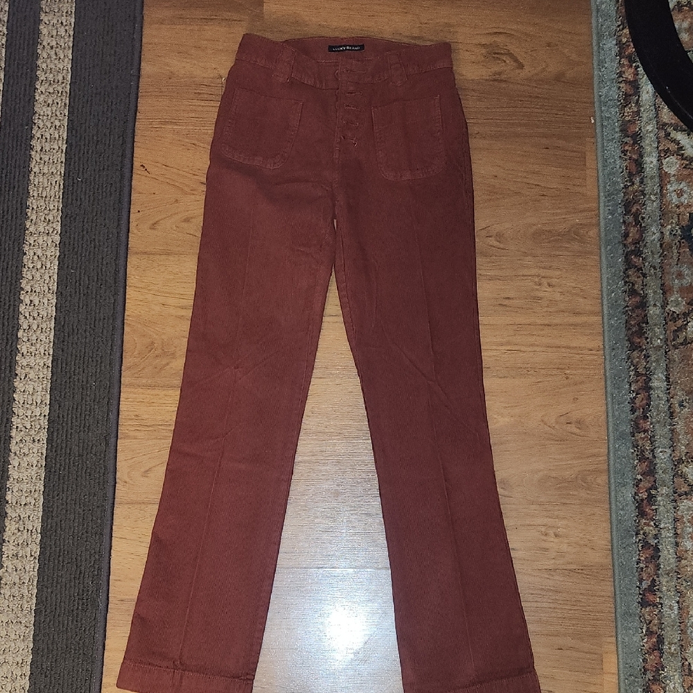 Rust High-Waisted Pants Corduroy  Never Worn
